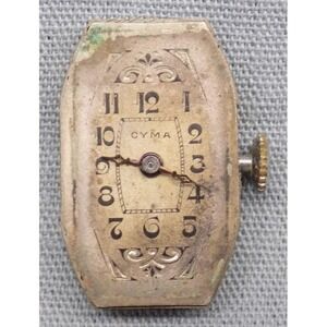 Cyma Tacy 15 Jewels Watch Movement US Patent NON Working AS IS Parts or Repair